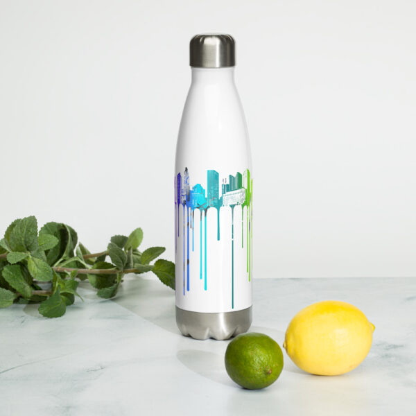 Colorful City Scape Design Stainless Steel Water Bottle
