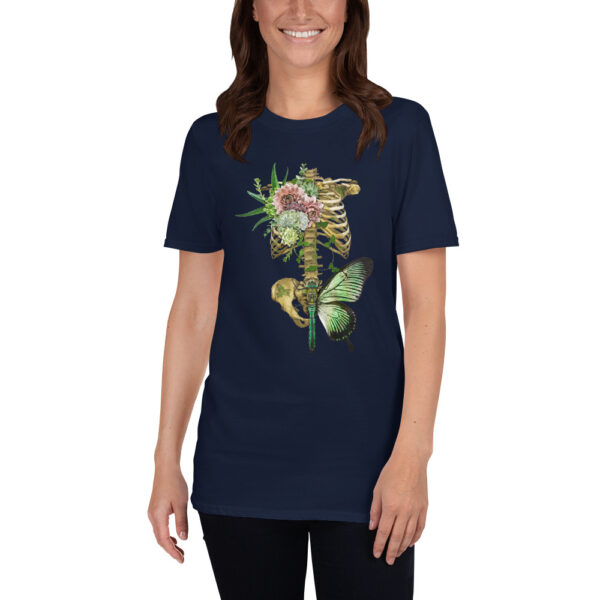 Butterfly on Skeleton Design Short-Sleeve Unisex T-Shirt