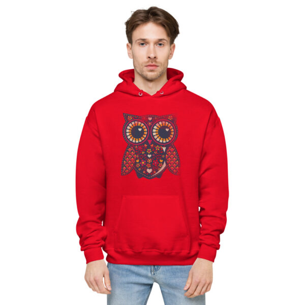 Colorful Owl Design Unisex fleece hoodie