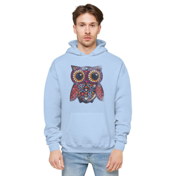 Colorful Owl Design Unisex fleece hoodie