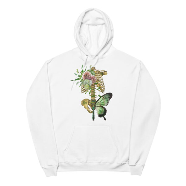 Butterfly on Skeleton Design Unisex fleece hoodie