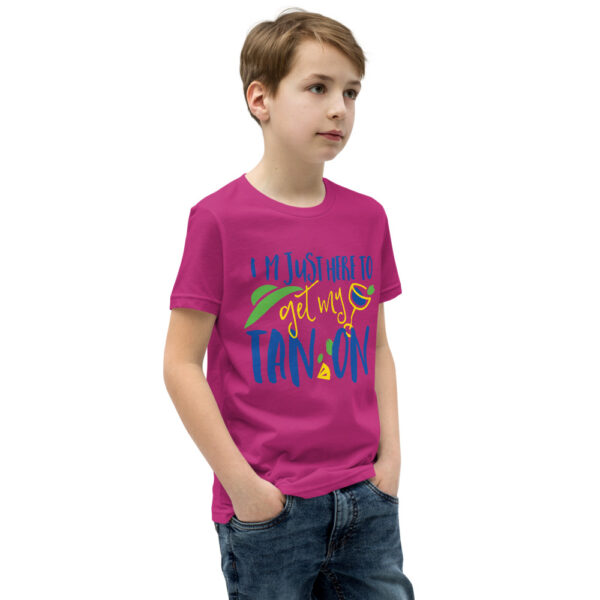 I am Just Here To Get My Tan On Design Youth Short Sleeve T-Shirt