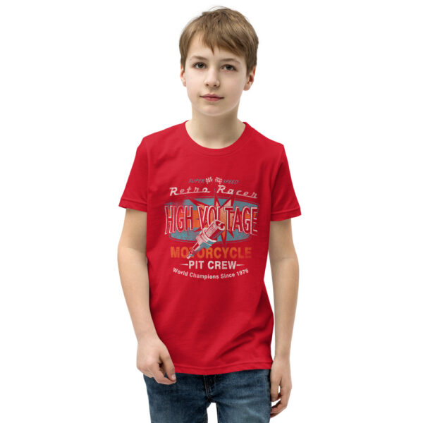 Retro Racer Motorcycle Design Youth Short Sleeve T-Shirt