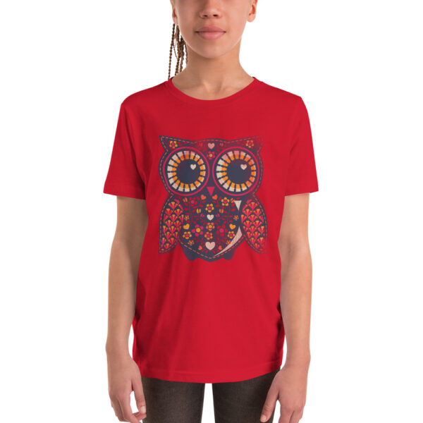 Colorful Owl Design Youth Short Sleeve T-Shirt